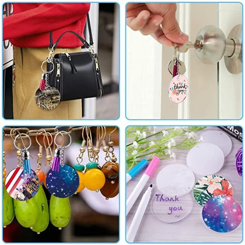 Acrylic Snap On Keychain Blanks Kit With Key Rings, Clear Discs, Circles,  And Colorful Tassel For DIY Crafts And Projects From Yangchenwang, $10.52